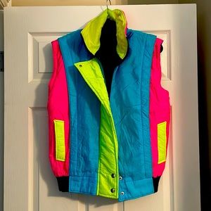 90s neon retro ski vest